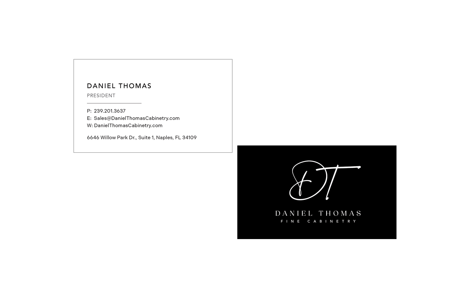 Daniel Thomas Fine Cabinetry Business Cards